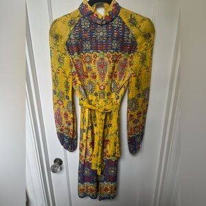 Vintage Floral Yellow Dress